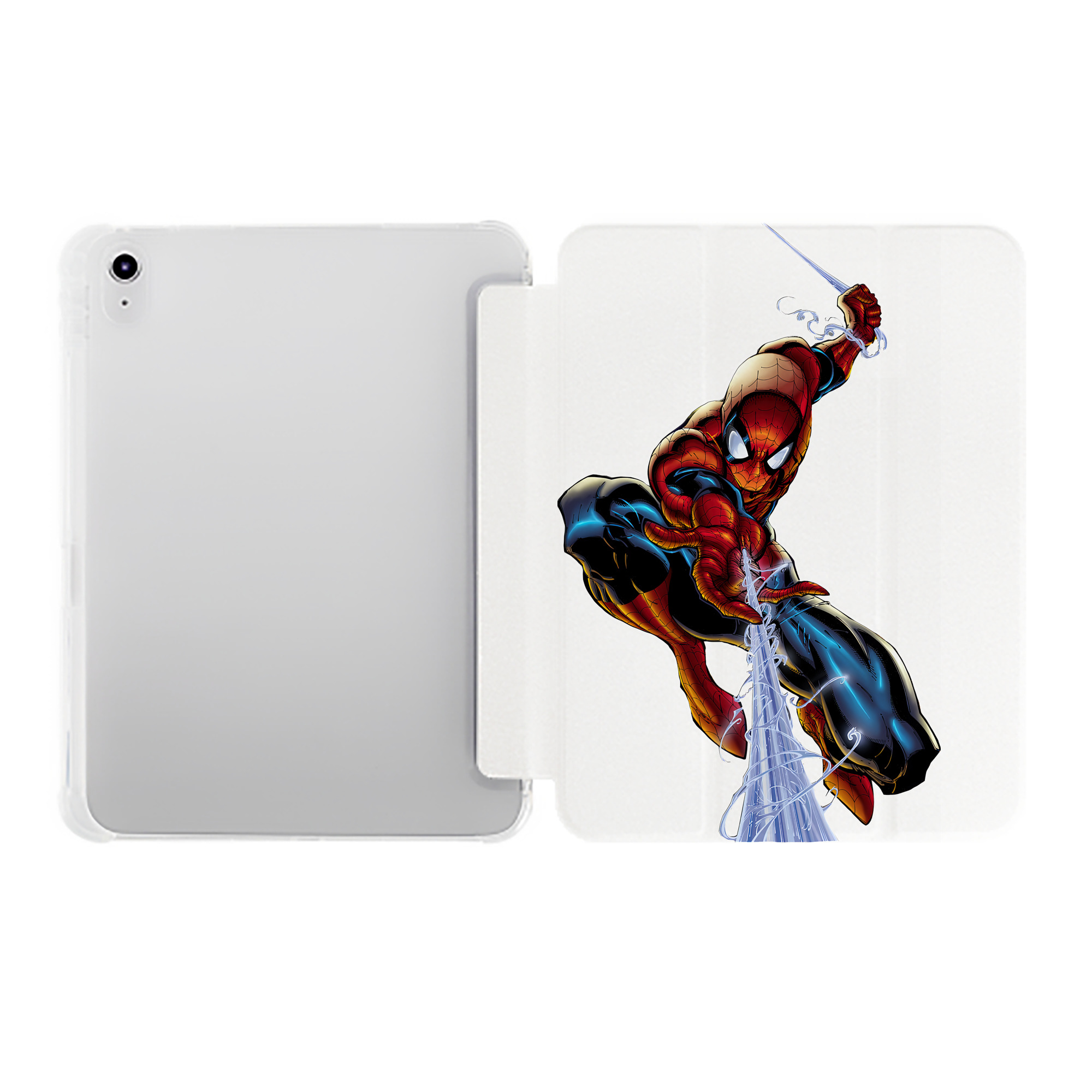 （画像用） Spider Man スパイダーマン IPad ケース ペン収納付き 三つ折りスタンド PUレザー×シリコン 対応機種9.5/10.5/10.9インチ
